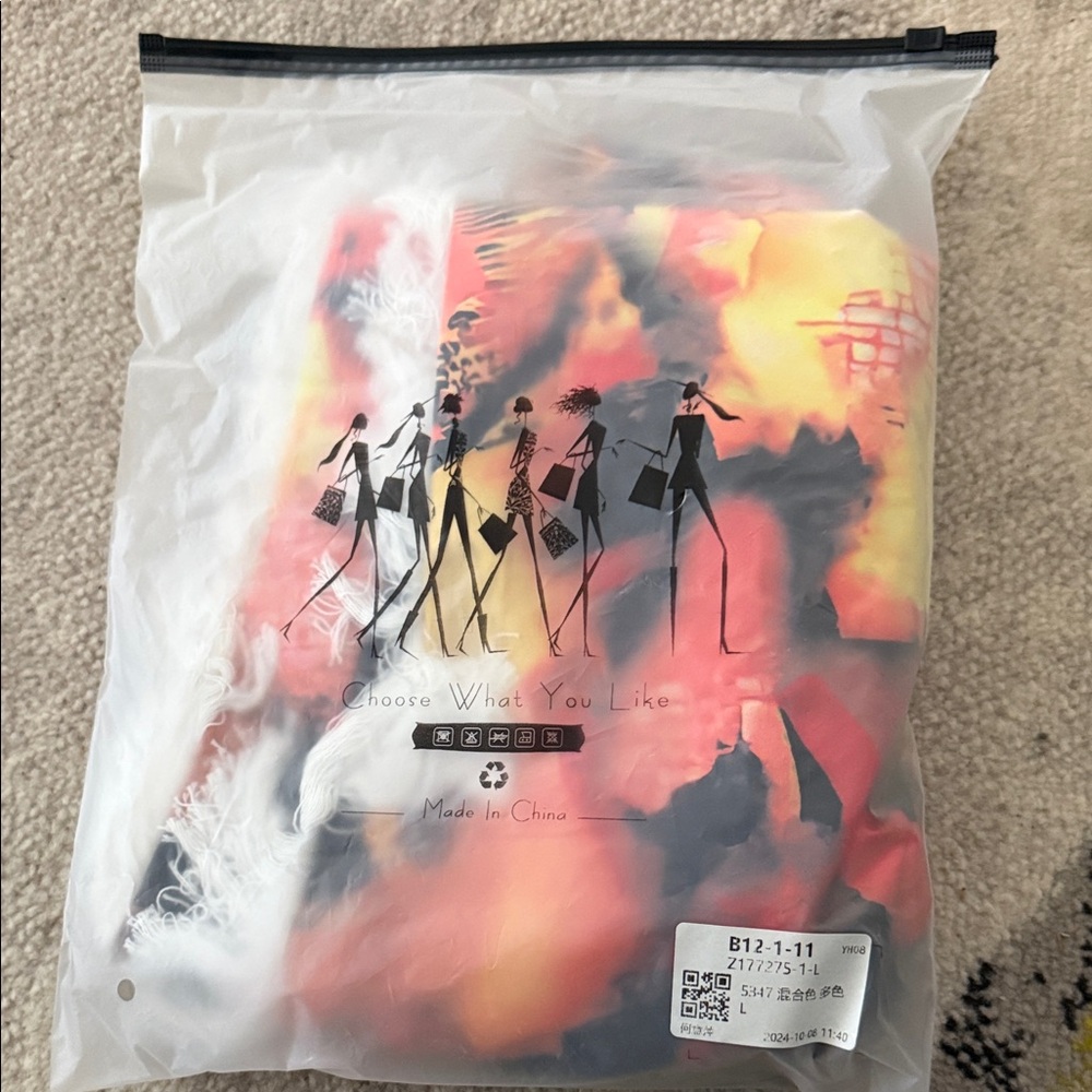 Abstract Watercolor Wide-Leg Pants in Warm Hues